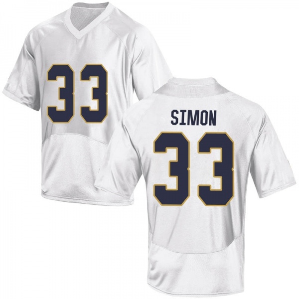 Shayne Simon Notre Dame Fighting Irish NCAA Men's #33 White Game College Stitched Football Jersey VMV1055MI